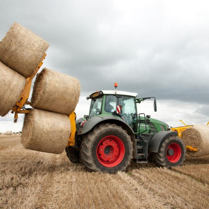 Octa-Quad Bale Handling System - front and rear sections for carrying 12 round bales or 6 Heston bales at a time.